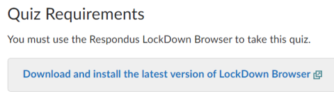 Image of download link that will appear to students prior to starting an exam