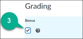 Image of the bonus box checked off in the grade editing field