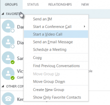using groups in skype for business