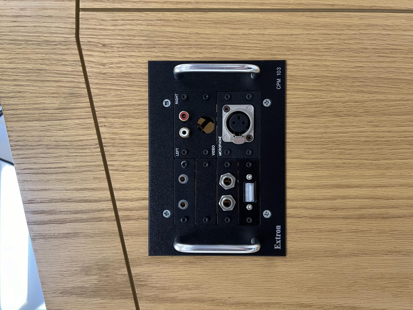 Input panel for various audio and video connections in Staller Music 2322 and 2314