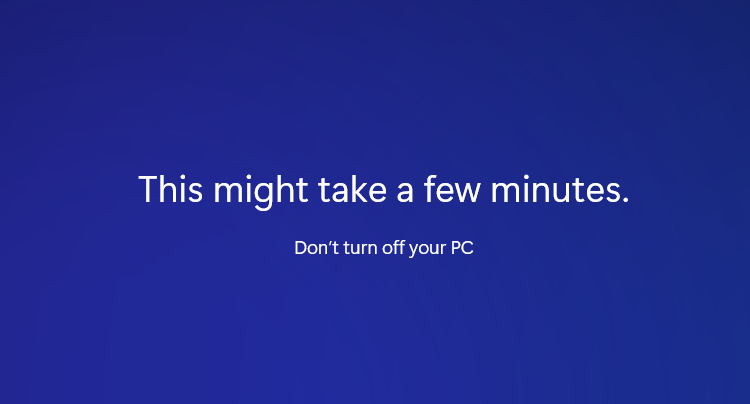 This might take a few minutes