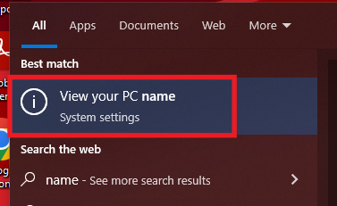 View your PC name