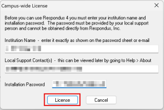 Campus-wide License pop-up