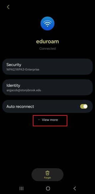 Tap View more at the bottom of the screen.