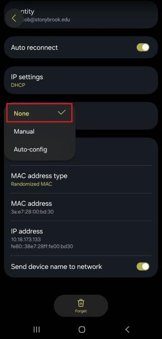 Select None from the options. Your Proxy should now be turned off in the settings.