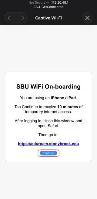 Click continue. 