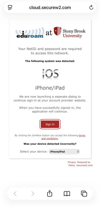 Click sign in.