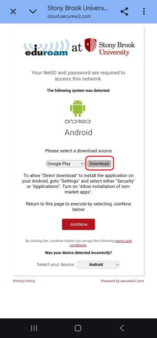 Click on the download button
