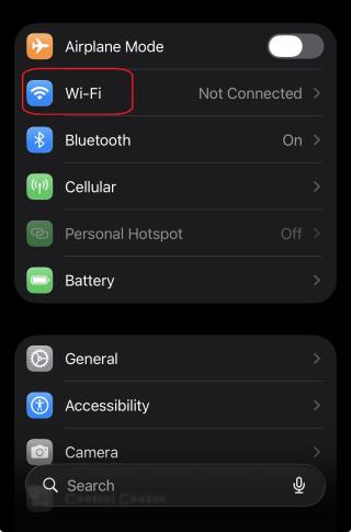 Tap on Wi-Fi on the top left