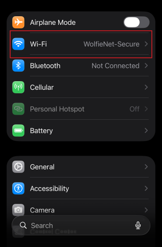 Tap on Wi-Fi.