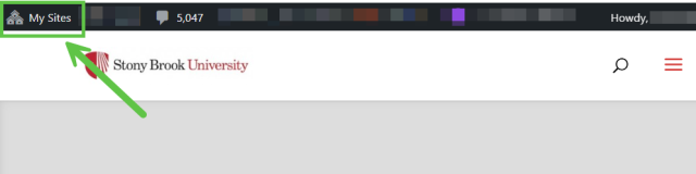 My Sites option located on the top left corner