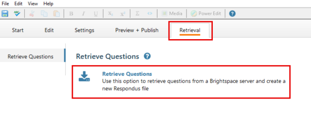 Retrieve Questions under the Retrieval tab