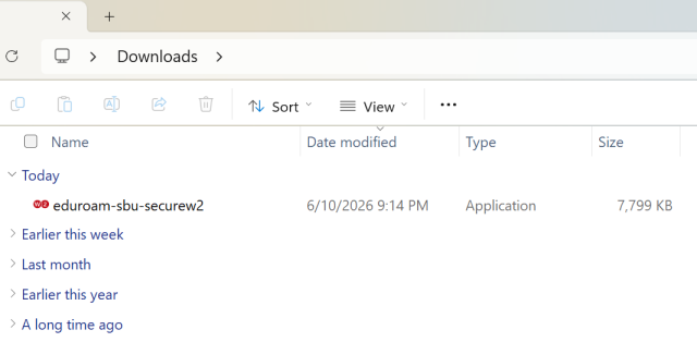 eduroam.stonybrook.edu - Run file from file explorer