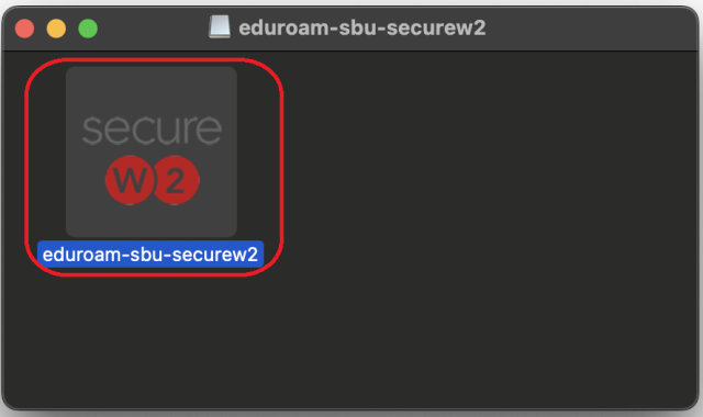 The SecureW2 popup will then appear. Click the SecureW2 app to run the application.