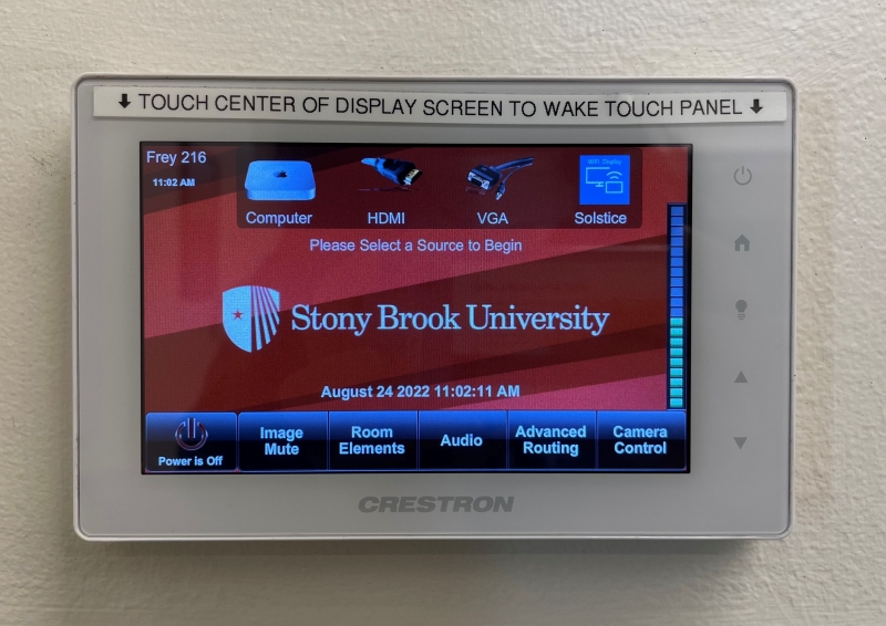 Touch panel mounted on wall